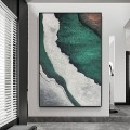 Strandwelle abstraktes Grün 05 Wandkunst Minimalismus